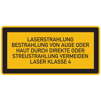 Folie Laserstrahlung Klasse 4 - 52x26 mm, Folie selbstklebend