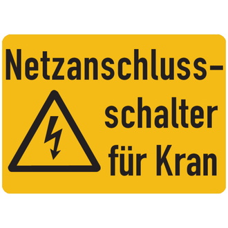 Netzanschlußschalter für Kran - 52x37 mm, Folie selbstklebend