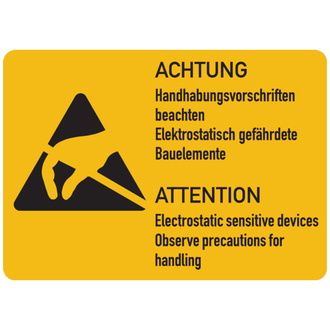 Achtung Handhabungsvorschriften beachten Elektro - 52x37 mm, Folie selbstklebend