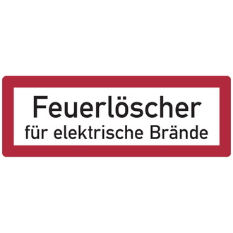 Feuerwehrschild, Feuerlöscher für elektrische Bränd - 148x52 mm, Folie selbstklebend