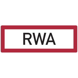 Feuerwehrschild, RWA (Rauch- und Wärmeabzug) - 297x105x0.45 mm Aluminium geprägt