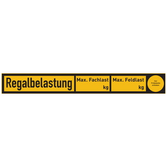 Regalbelastung... - 300x40 mm, Folie selbstklebend