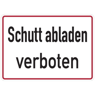 Hinweisschild, Schutt abladen verboten, 250 - 350x250x0.45 mm Aluminium geprägt