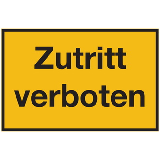 Hinweisschild, Zutritt verboten, 200x300mm, Kunstst - 300x200x1.5 mm Kunststoff