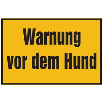 Hinweisschild, Warnung vor dem Hund, 200x300mm, Kun - 300x200x1.5 mm Kunststoff