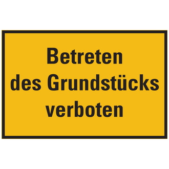 Hinweisschild, Betreten des Grundstücks verboten, 2 - 300x200x1.5 mm Kunststoff