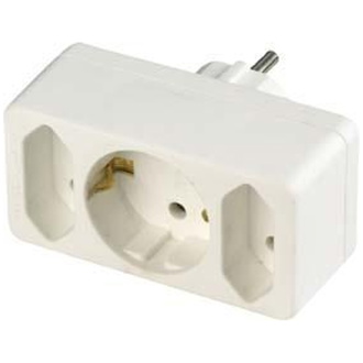 3-fach-Stecker 2 Euro, 1 Schuko