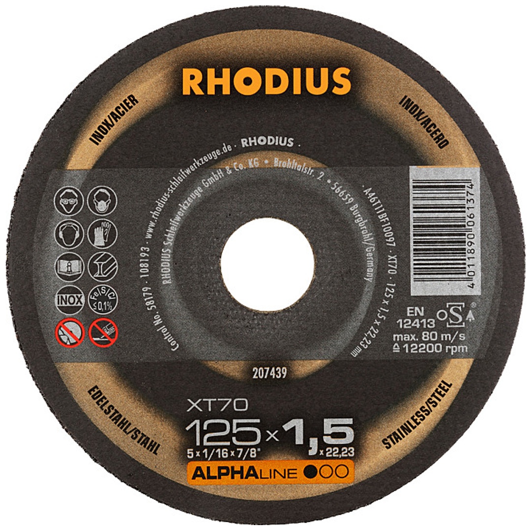 RHODIUS Trennscheibe XT70 125 x 1,5 mm ger.