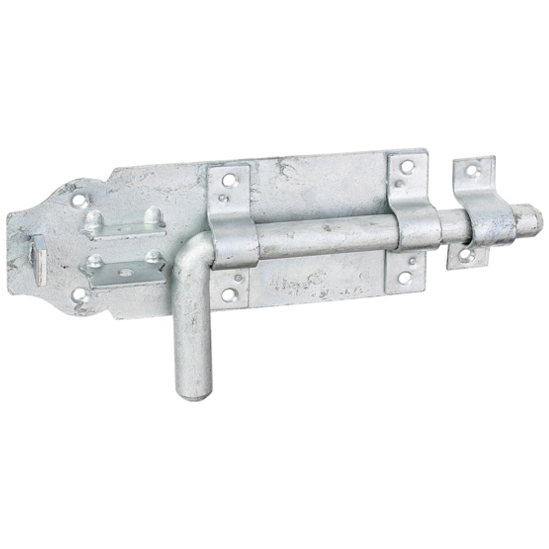ALBERTS Bolzenriegel, mit befestigter Schlaufe, feuervz, Platte LxB180x70 mm,Ges.-L230mm