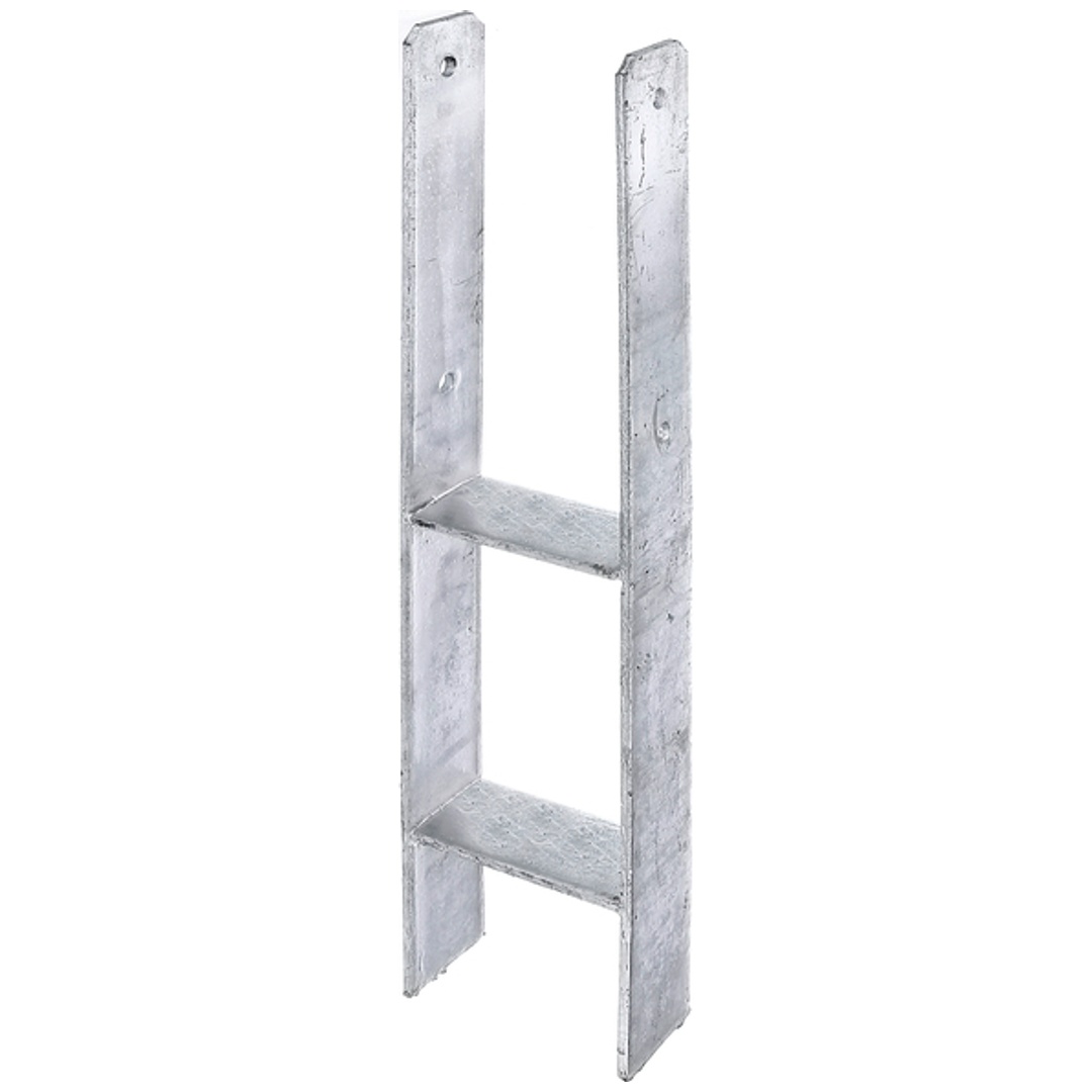 ALBERTS H-Pfostenträger, fvz, zEinbet., lichte Breite 116 mm, Gesamthöhe 600mm, Stärke 6mm