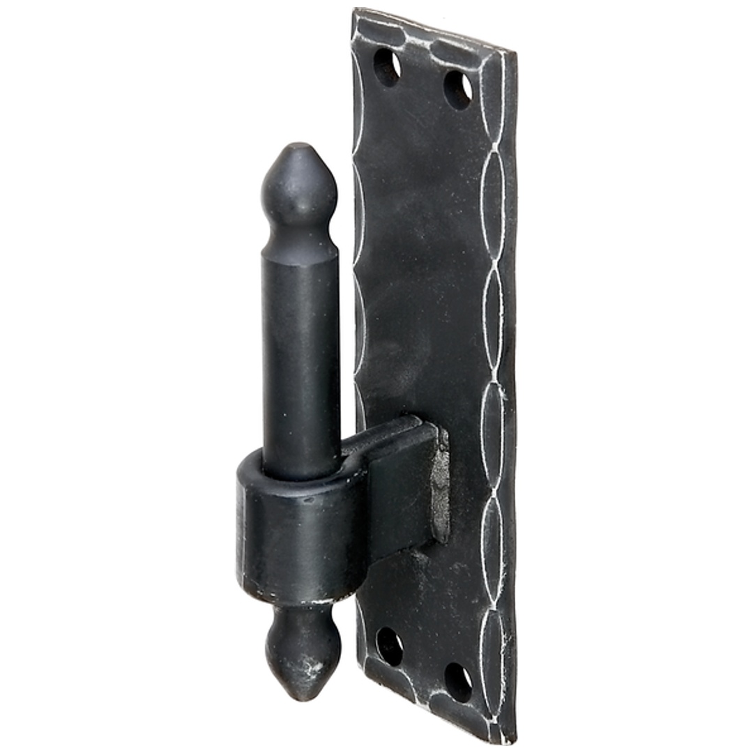 ALBERTS Kloben auf Platte, randgehämmert, schwarz, DornØ16mm, Abstand25mm, Platte HxB150x45mm