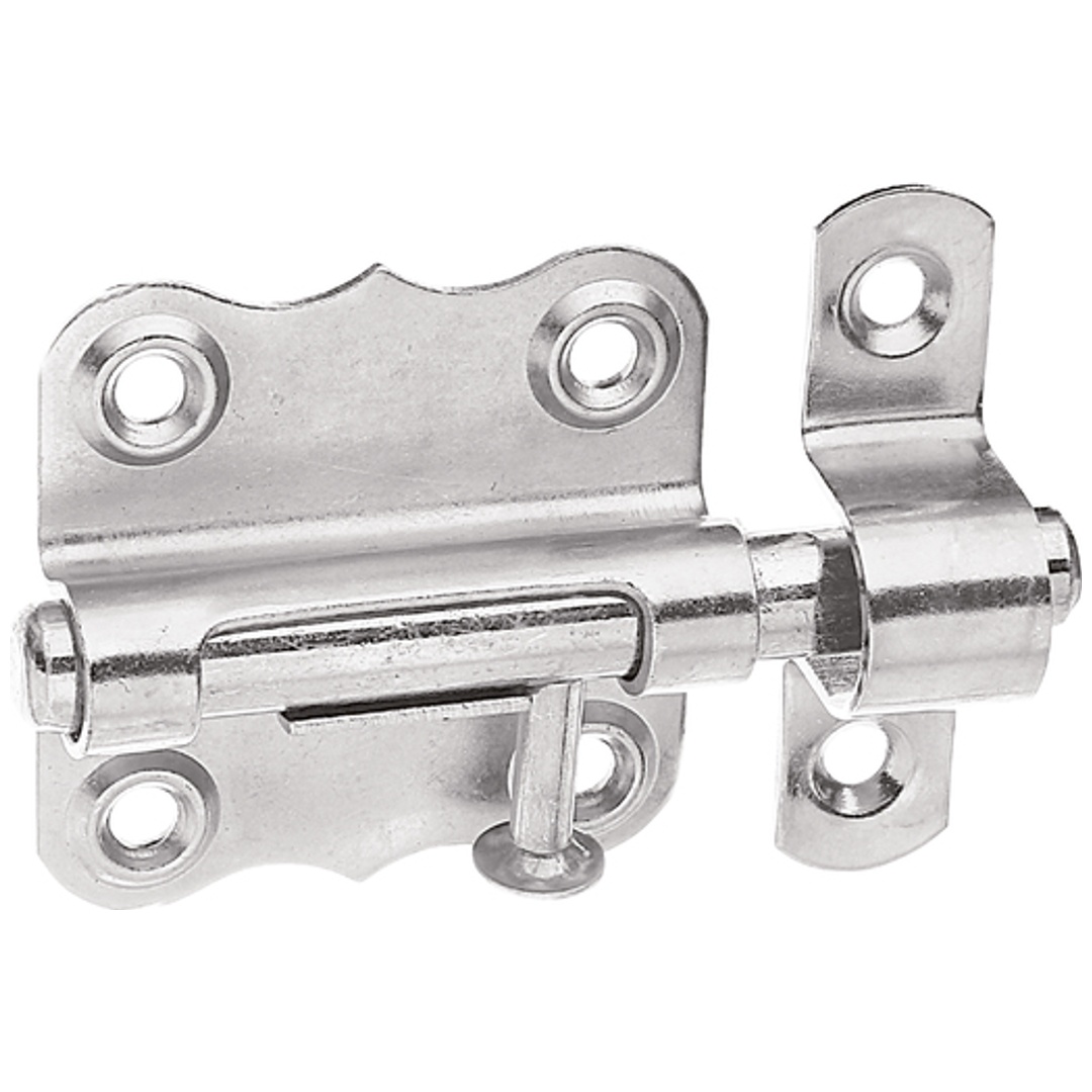 ALBERTS Grendelriegel, mit Knopf, ohne Feder, mit Schlaufe, Edelstahl, LxB39x38mm