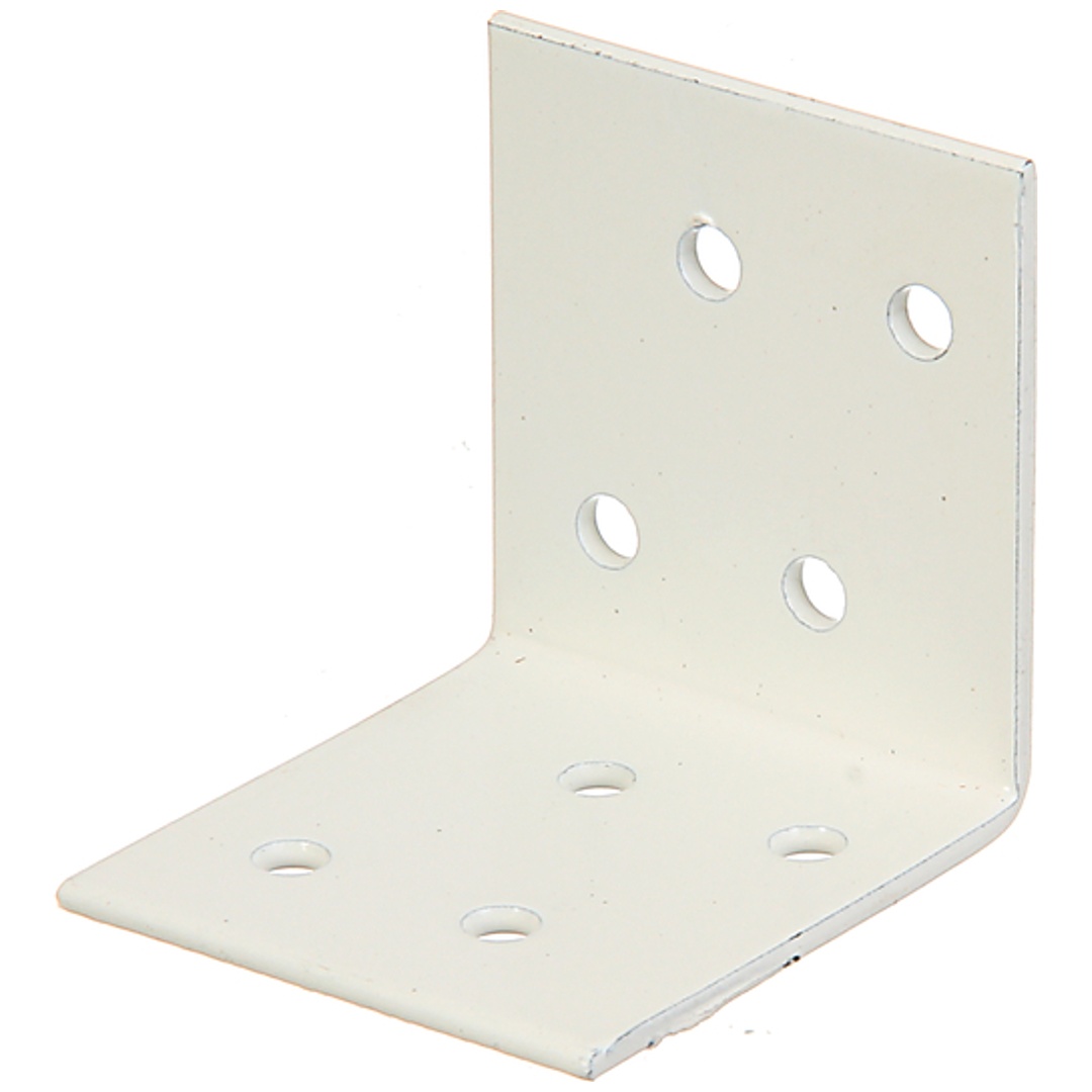 ALBERTS Winkelverbinder, verzinkt, weiß kunststoffbeschichtet, TxHxB 40x40x40 mm