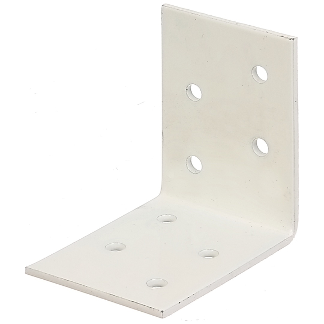 ALBERTS Winkelverbinder, verzinkt, weiß kunststoffbeschichtet, TxHxB 50x50x40 mm