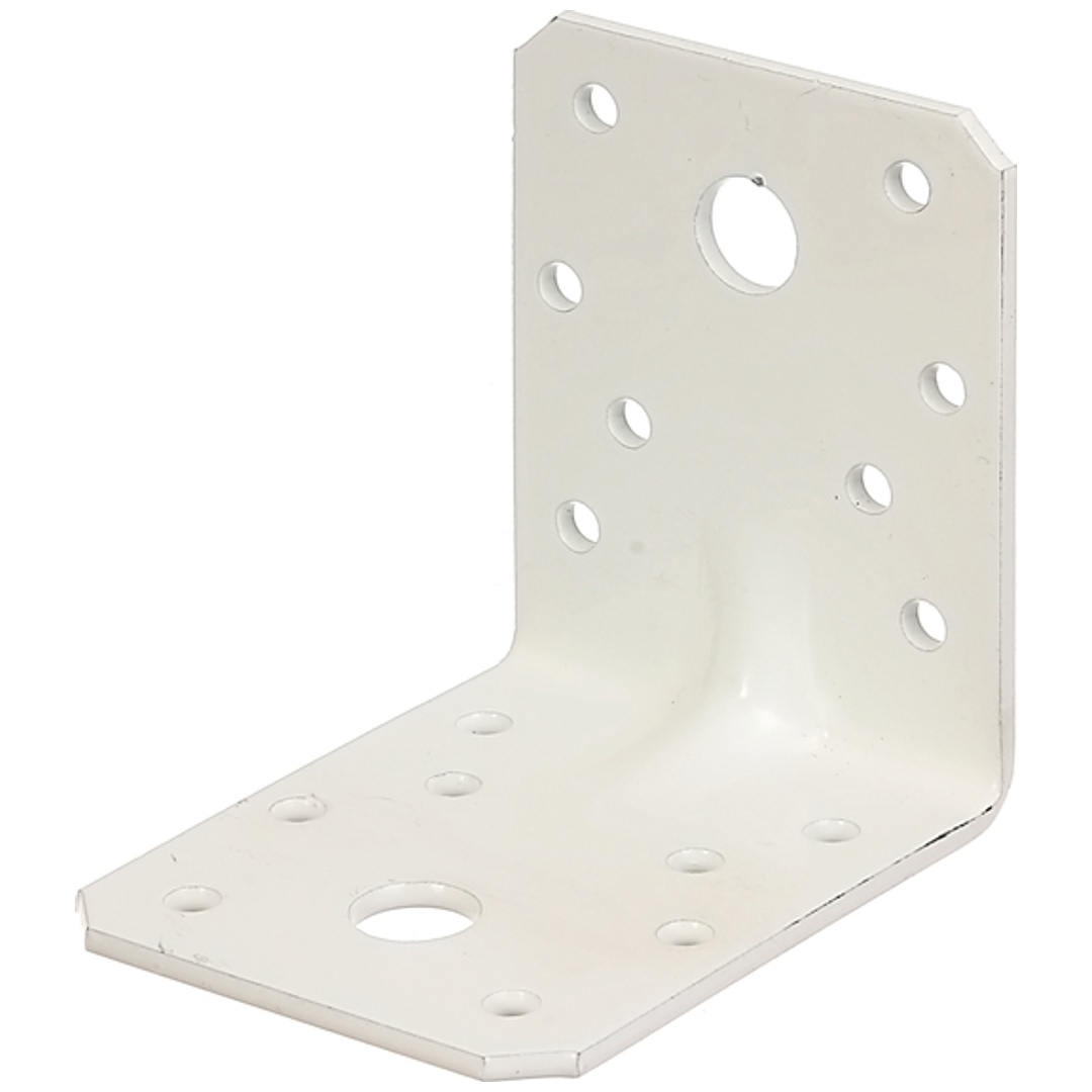 ALBERTS Schwerlast-Winkelverbinder m.Sicke,vz weiß kunststoffbeschichtet,TxHxB70x70x55mm