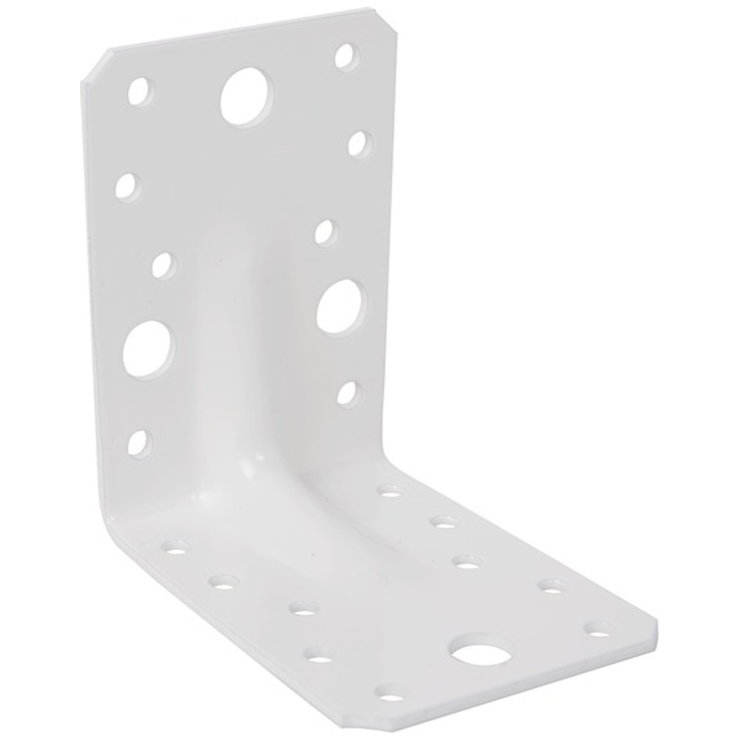 ALBERTS Schwerlast-Winkelverbinder m.Sicke,vz weiß kunststoffbeschichtet,TxHxB90x90x65mm
