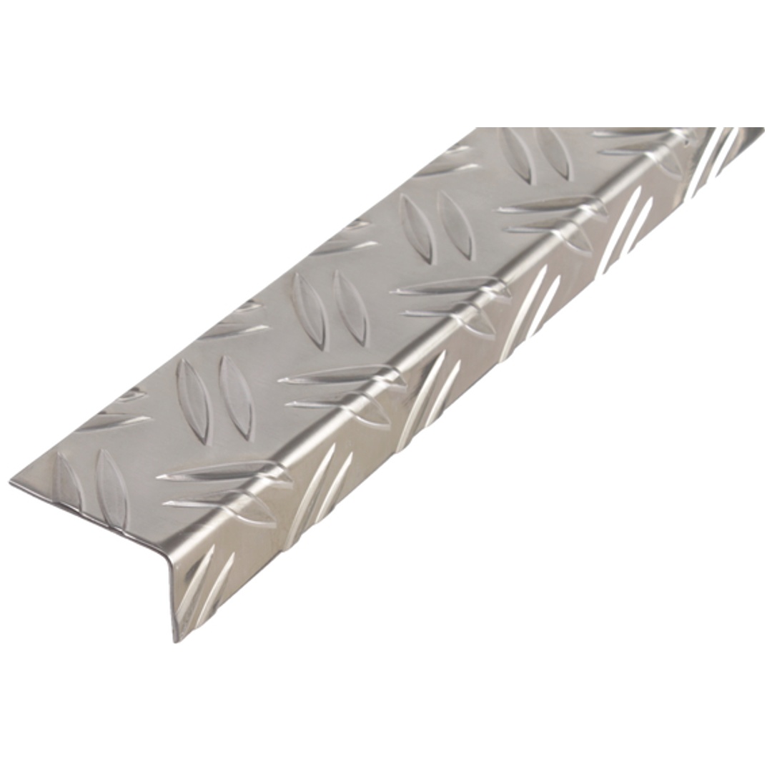 ALBERTS Winkelprofil, Riffel-Prägung, ungleichsch., Alu blank, LxBxH 1000 x 65, 6 x 35, 5 mm