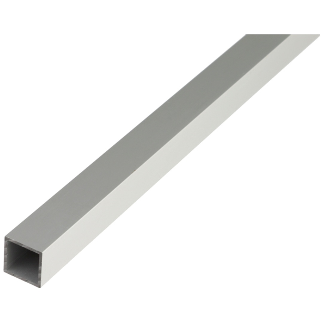 ALBERTS Vierkantrohr, Alu silber elox., LxBxS 2000 x 20 x 20 x 1,5 mm