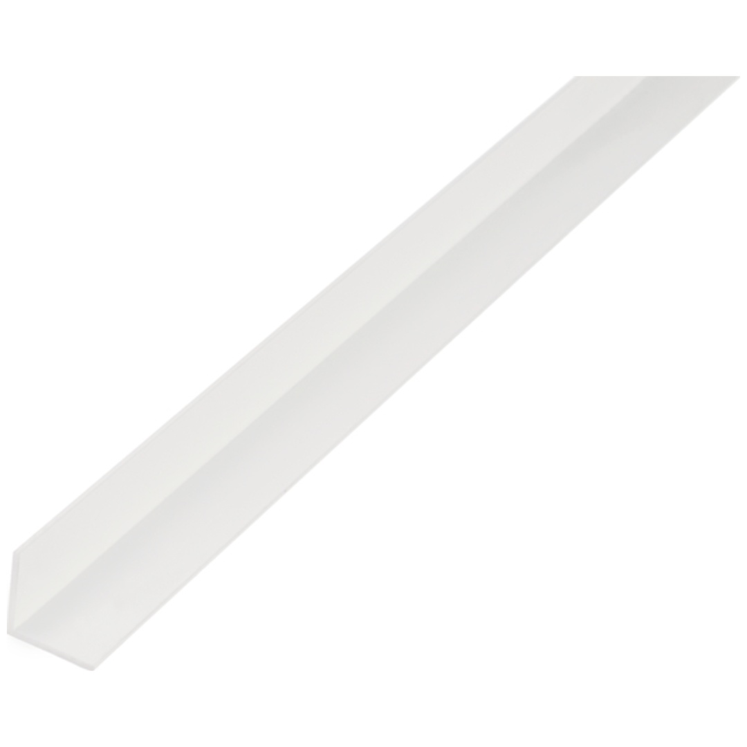 Profilé angle plastique 2000x10x10mm blanc – Épaisseur 1mm – Pour finition murs et sols – Applications bricolage précises – Alberts