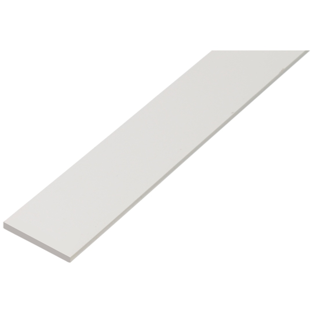 ALBERTS Flachstange, PVC weiß, LxBxS 1000 x 20 x 2 mm