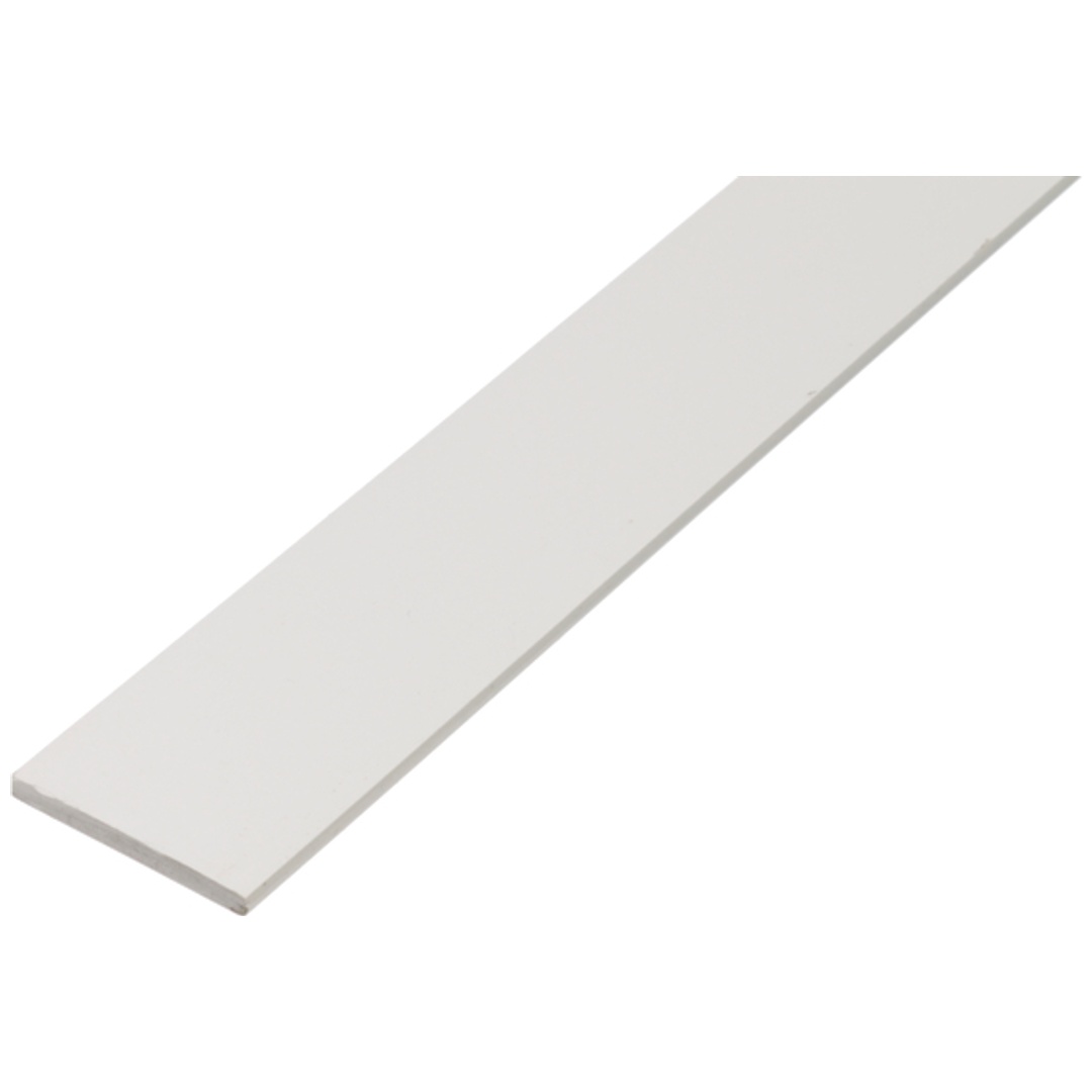 ALBERTS Flachstange, PVC weiß, LxBxS 2000 x 25 x 2 mm