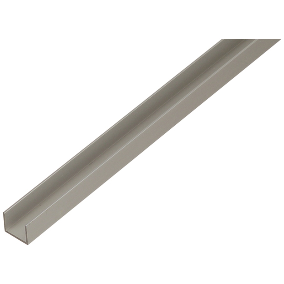 ALBERTS U-Profil für Spanplatten 16/19 mm, Alu silber elox., LxBxS 1000 x 22 x 15 x 1,5 mm