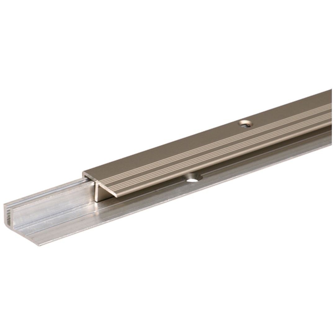 ALBERTS Abschlussprofil Pro, Set für Beläge7-15mm, Alu blank+ Alu edelst.elox., LxB 900x22mm