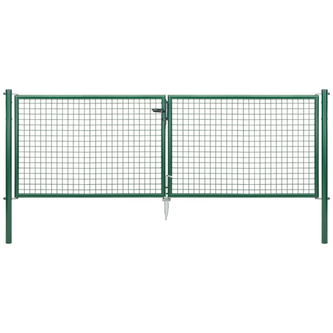 ALBERTS Wellengitter-Doppeltor, zinkp.grün Kst.b., B Mitte-Mitte Pf.2988mm, H1000mm