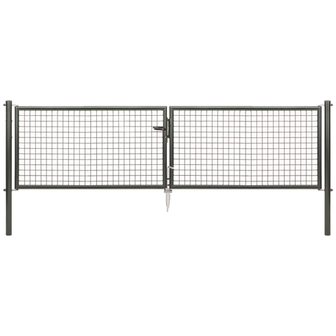 ALBERTS Wellengitter-Doppeltor, zinkp.anth.met.Kst.b., B Mitte-Mitte Pf.2988mmH750mm
