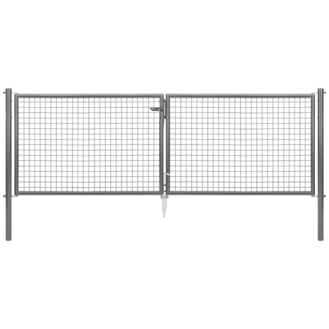 ALBERTS Wellengitter-Doppeltor, zinkp.anth.met.Kst.b., B Mitte-Mitte Pf.2988mmH1000mm
