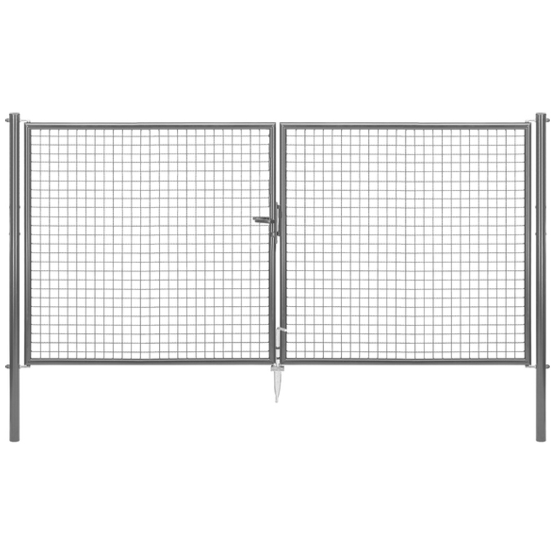 ALBERTS Wellengitter-Doppeltor, zinkp.anth.met.Kst.b., B Mitte-Mitte Pf.2988mmH1500mm