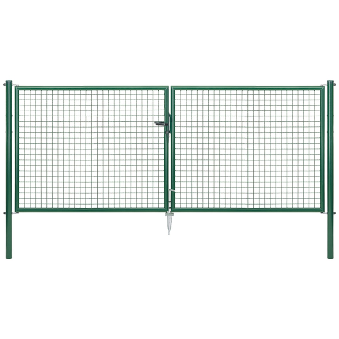 ALBERTS Wellengitter-Doppeltor, zinkp.grün Kst.b., B Mitte-Mitte Pf.2988mm, H1250mm