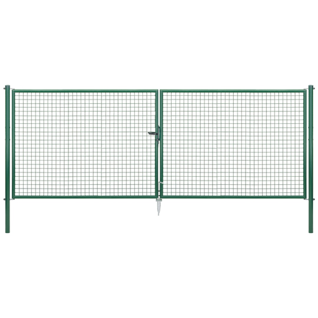 ALBERTS Wellengitter-Doppeltor, zinkp.grün Kst.b., B Mitte-Mitte Pf.4004mm, H1500mm