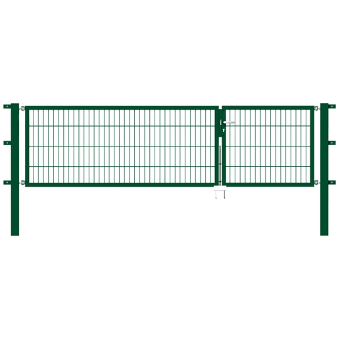 ALBERTS Doppeltor Flexo, fvz.grün Kst.b.RAL 6005, li.BxH1000+2000x800, PF80x80/1500mm