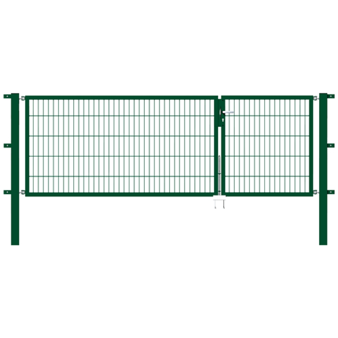 ALBERTS Doppeltor Flexo, fvz.grün Kst.b.RAL 6005, li.BxH1000+2000x1000, PF80x80/1700mm