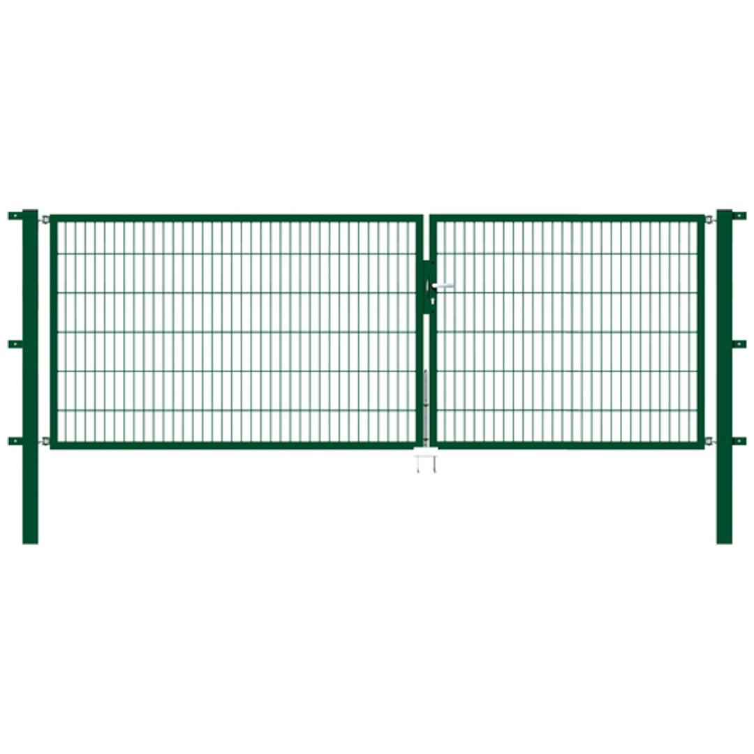 ALBERTS Doppeltor Flexo, fvz.grün Kst.b.RAL 6005, lichte BxH3500x1200, PF80x80/1900mm