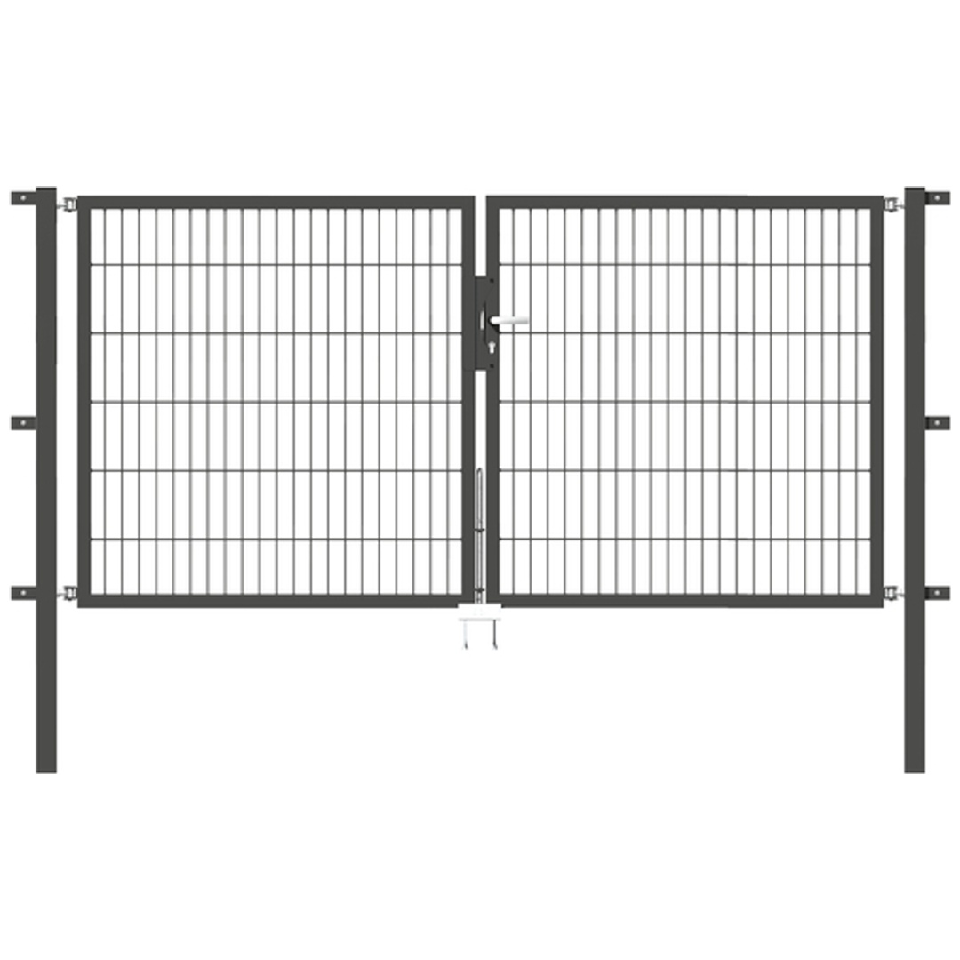 ALBERTS Doppeltor Flexo, fvz.anthr.Kst.b.RAL 7016, lichte BxH2500x1200, PF60x60/1700mm