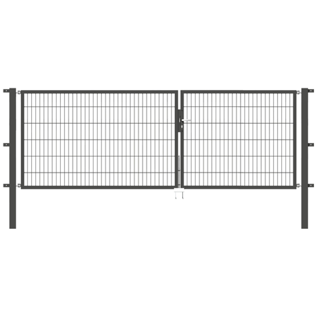 ALBERTS Doppeltor Flexo, fvz.anthr.Kst.b.RAL 7016, lichte BxH3500x1200, PF80x80/1900mm