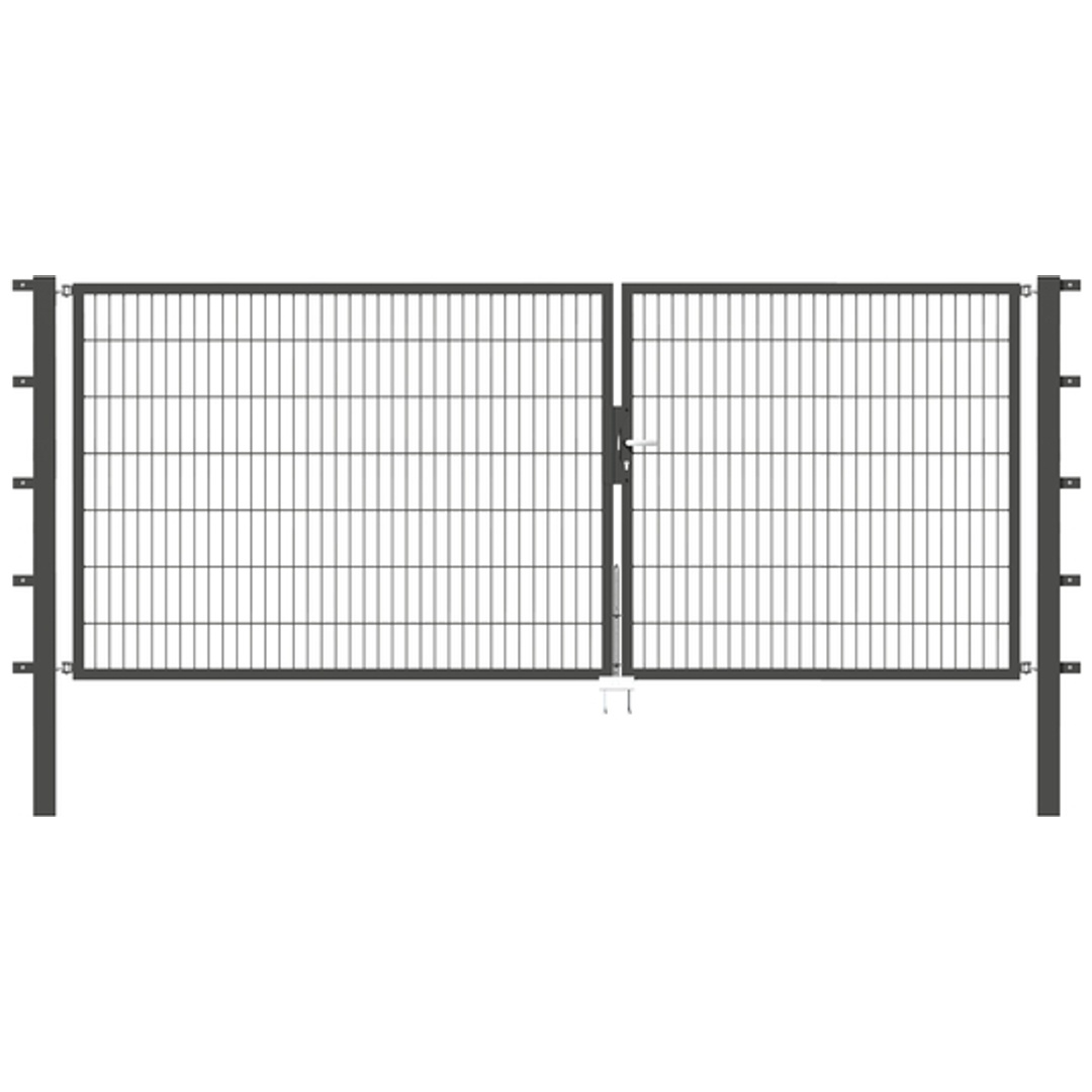 ALBERTS Doppeltor Flexo, fvz.anthr.Kst.b.RAL 7016, lichte BxH3500x1400, PF80x80/2100mm