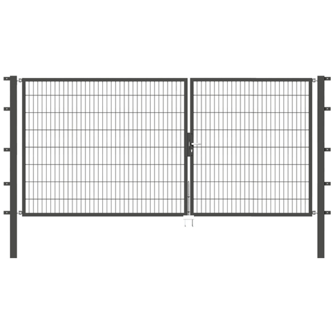 ALBERTS Doppeltor Flexo, fvz.anthr.Kst.b.RAL 7016, lichte BxH3500x1600, PF80x80/2300mm