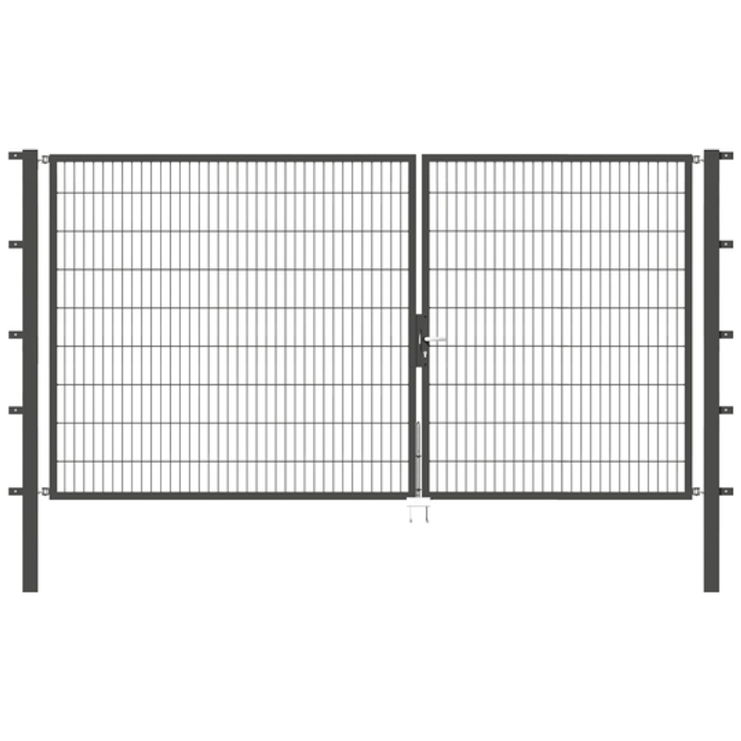 ALBERTS Doppeltor Flexo, fvz.anthr.Kst.b.RAL 7016, lichte BxH3500x1800, PF80x80/2500mm