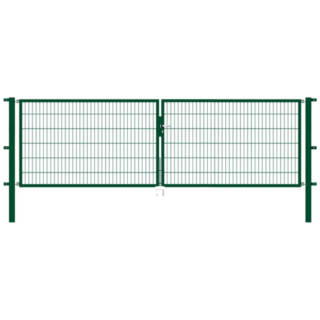 ALBERTS Doppeltor Flexo, fvz.grün Kst.b.RAL 6005, lichte BxH4000x1200, PF80x80/1900mm