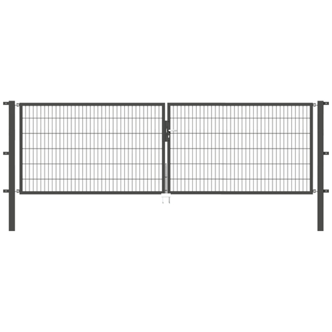 ALBERTS Doppeltor Flexo, fvz.anthr.Kst.b.RAL 7016, lichte BxH4000x1200, PF80x80/1900mm