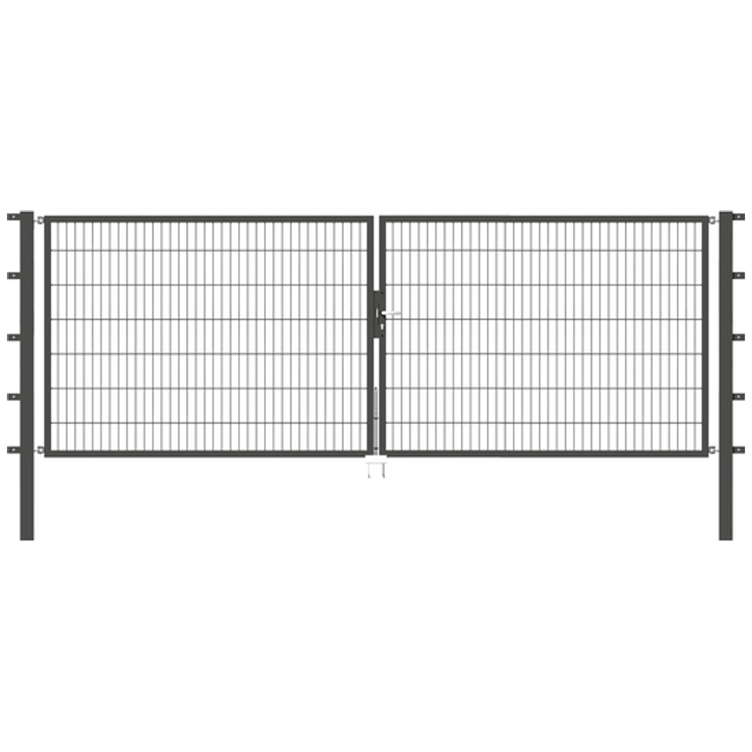 ALBERTS Doppeltor Flexo, fvz.anthr.Kst.b.RAL 7016, lichte BxH4000x1400, PF80x80/2100mm