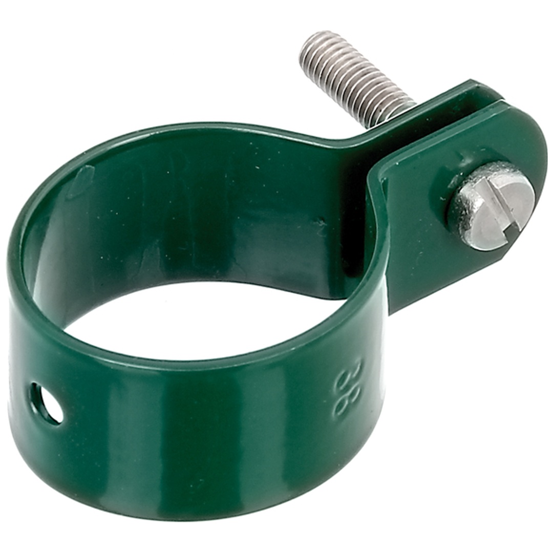 ALBERTS Schelle, Befest.v.Streben an Pfosten, verzinkt, grün Kst.b., Ø38mm, Breite22mm