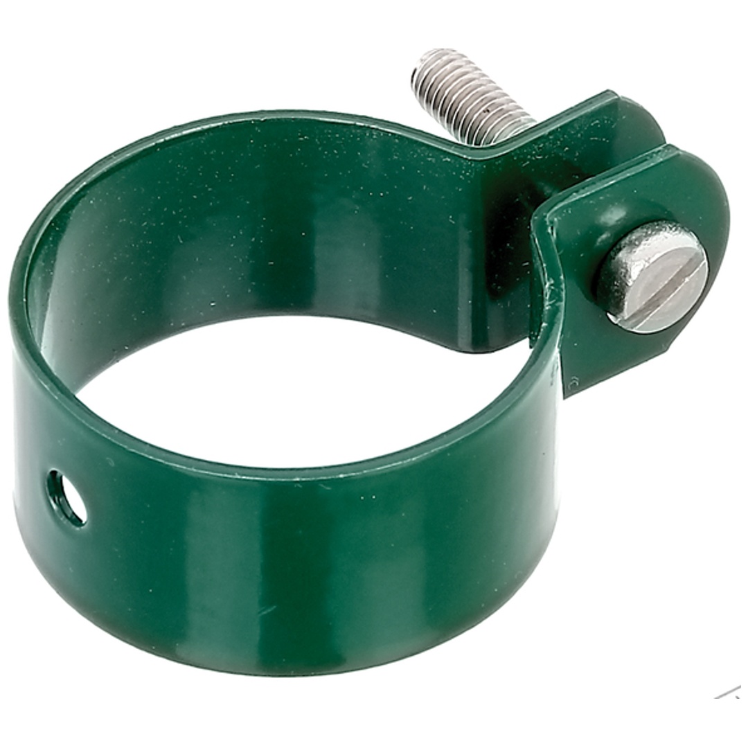 ALBERTS Schelle, Befest.v.Streben an Pfosten, verzinkt, grün Kst.b., Ø42mm, Breite25mm