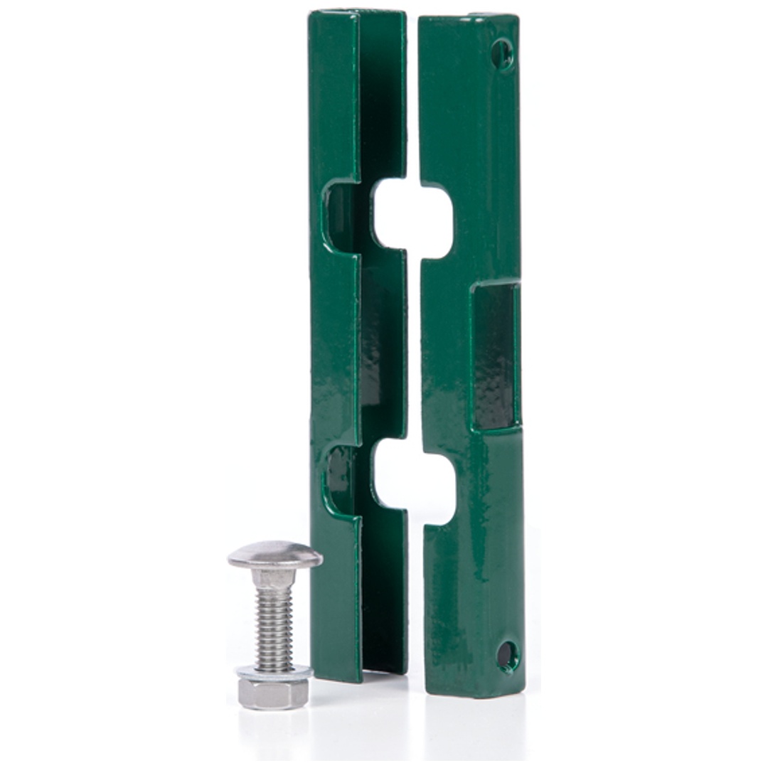 ALBERTS Mattenverbinder Doppelstab-Gittermatten, grün., m.Schrauben aus Edelstahl M10x30mm