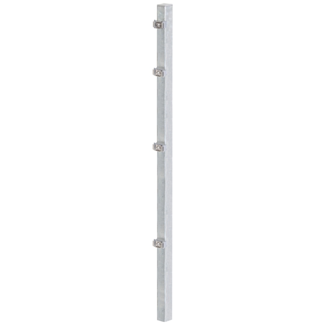 ALBERTS Zaunpfosten, inkl.Klemmlasche, Bohrabst:400mm, feuerv., 60x40/1750mm, Zub.im Pfosten