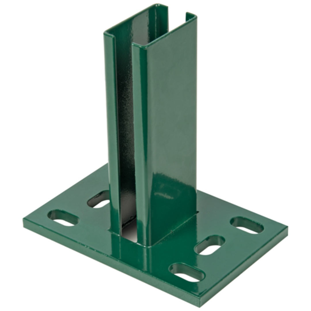 ALBERTS Pfostenträger für Zaunpfosten Doppelstab-Gittermatten, grün, z.Aufschraub., 150x100