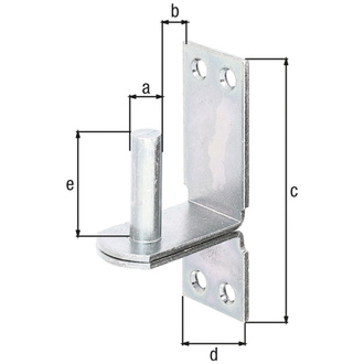 ALBERTS Kloben auf Platte, disp., Dorn Ø10 mm, Abstand 25 mm, Platte HxB90x30 mm